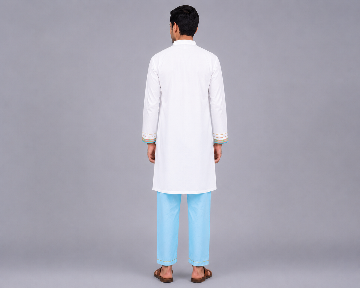 Kids Playing Holi printed pocket Kurta Pyjama set