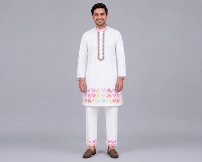 Multi Heart Kurta Pyjama set