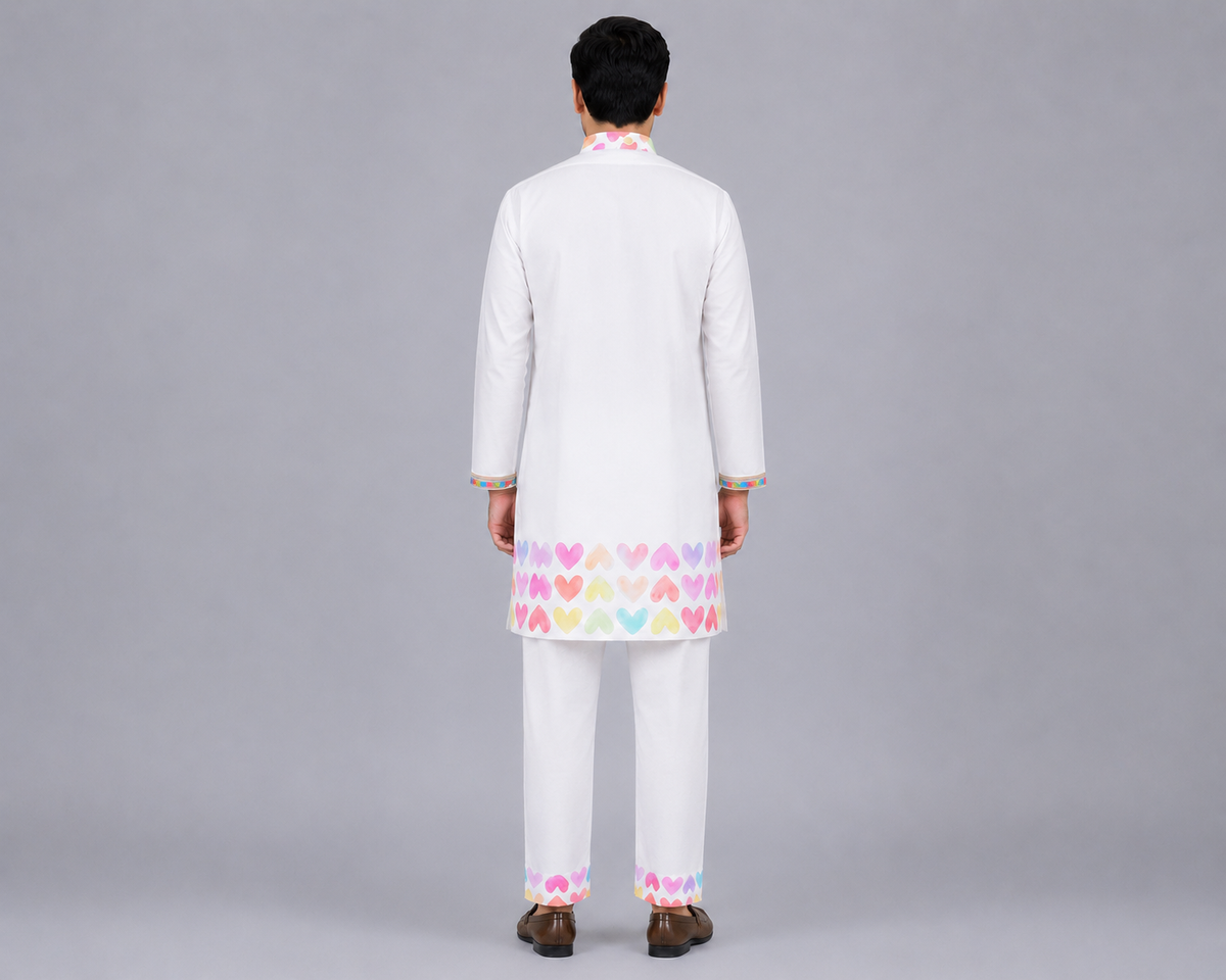 Multi Heart Kurta Pyjama set