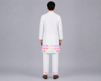 Multi Heart Kurta Pyjama set