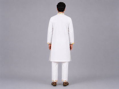 Multicolor Hands Holi Kurta Pyjama set