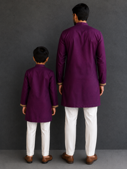 Purple Kurta with Attached Jacket (MAMU KI SHAADI)