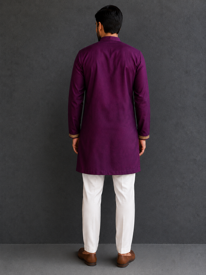Purple Kurta with Attached Jacket (MAMU KI SHAADI)
