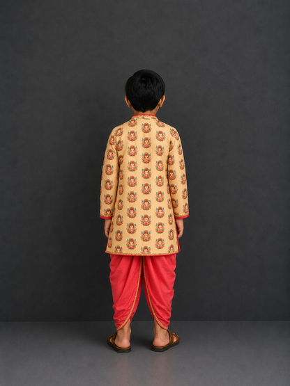 Golden Ganpati Kurta Dhoti set