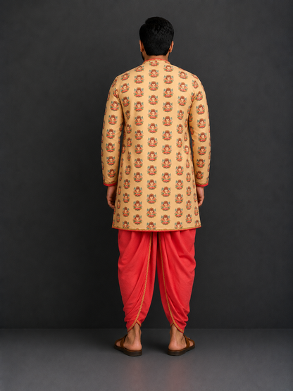 Golden Ganpati Kurta Dhoti set
