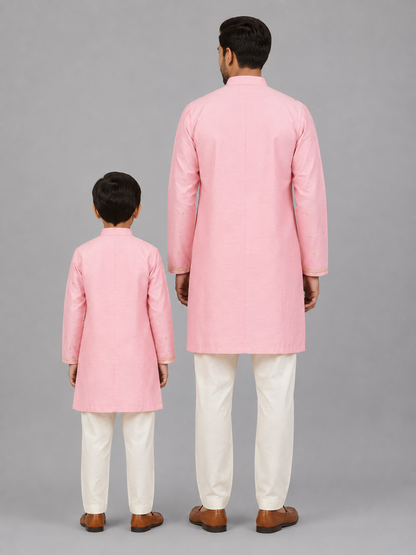 Pink Yok Embrodried Kurta Pyjama set