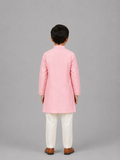Pink Yok Embrodried Kurta Pyjama set