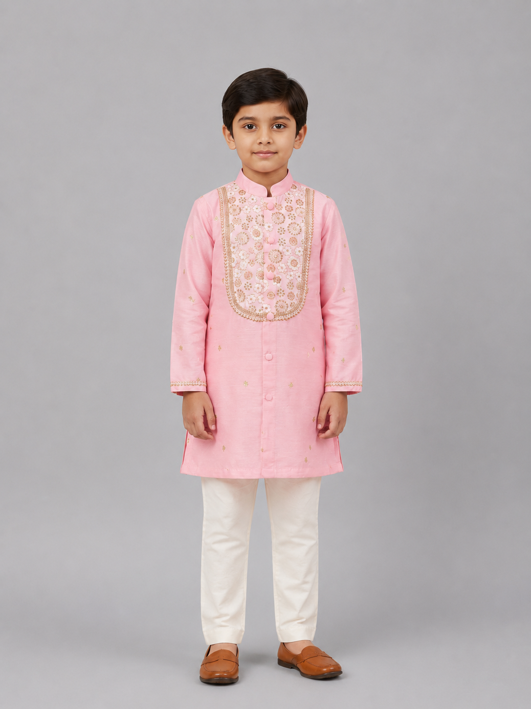 Pink Yok Embrodried Kurta Pyjama set