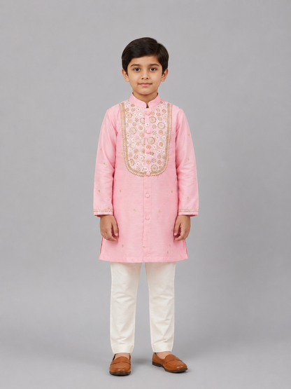 Pink Yok Embrodried Kurta Pyjama set