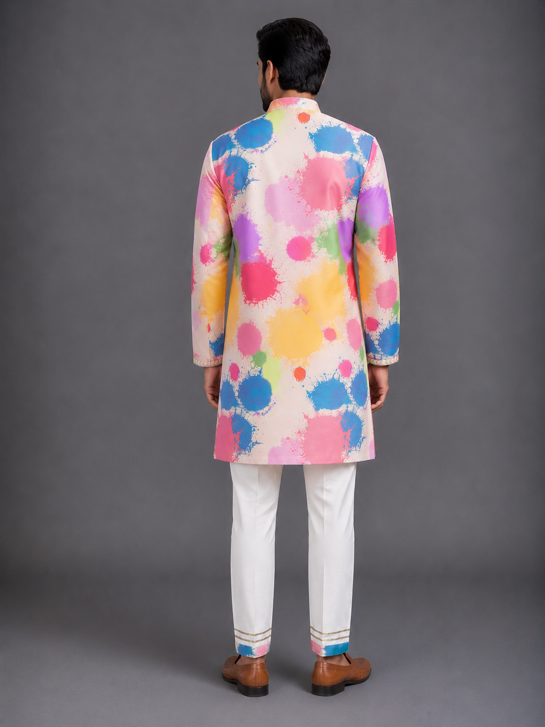 Multicolor splash printed kurta set