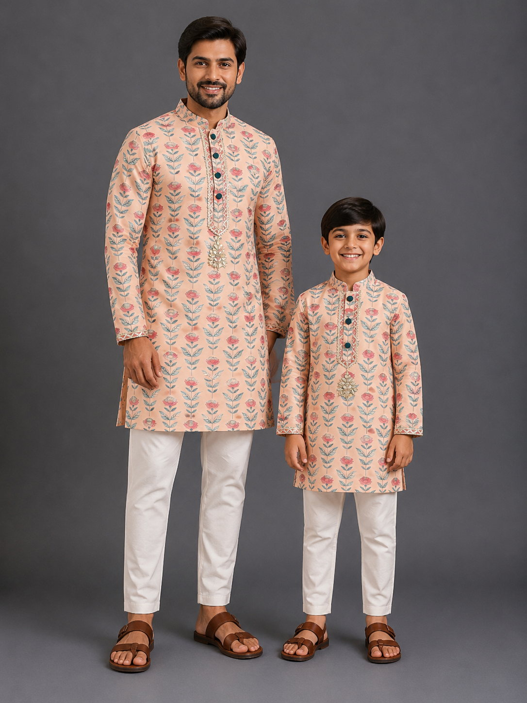 Rose printed kurta pyjama set