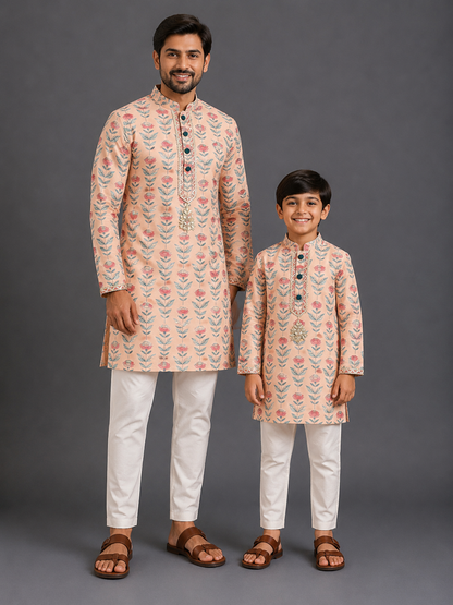 Rose Printed Kurta Pyjama set