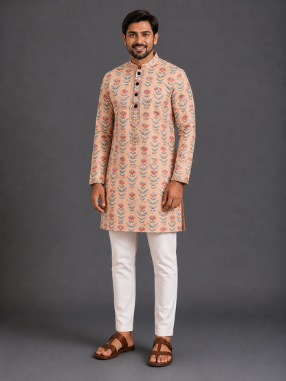 Rose Printed Kurta Pyjama set