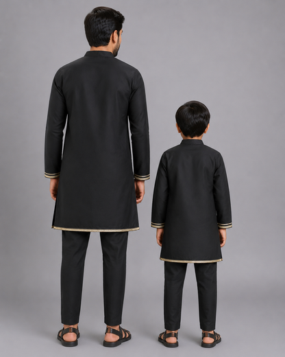 Black Embroidery Kurta Pyjama set