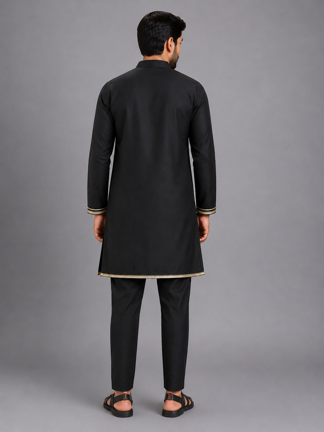 Black Embroidery Kurta Pyjama set