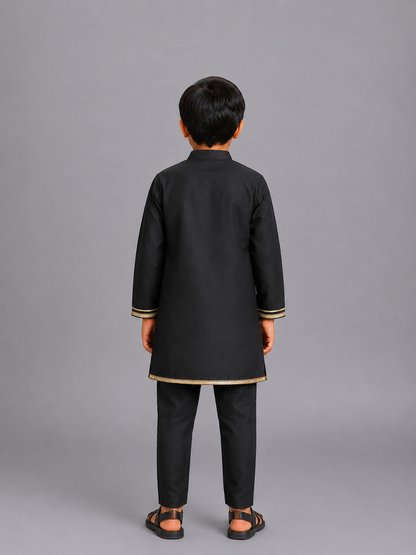 Black Embroidery Kurta Pyjama set