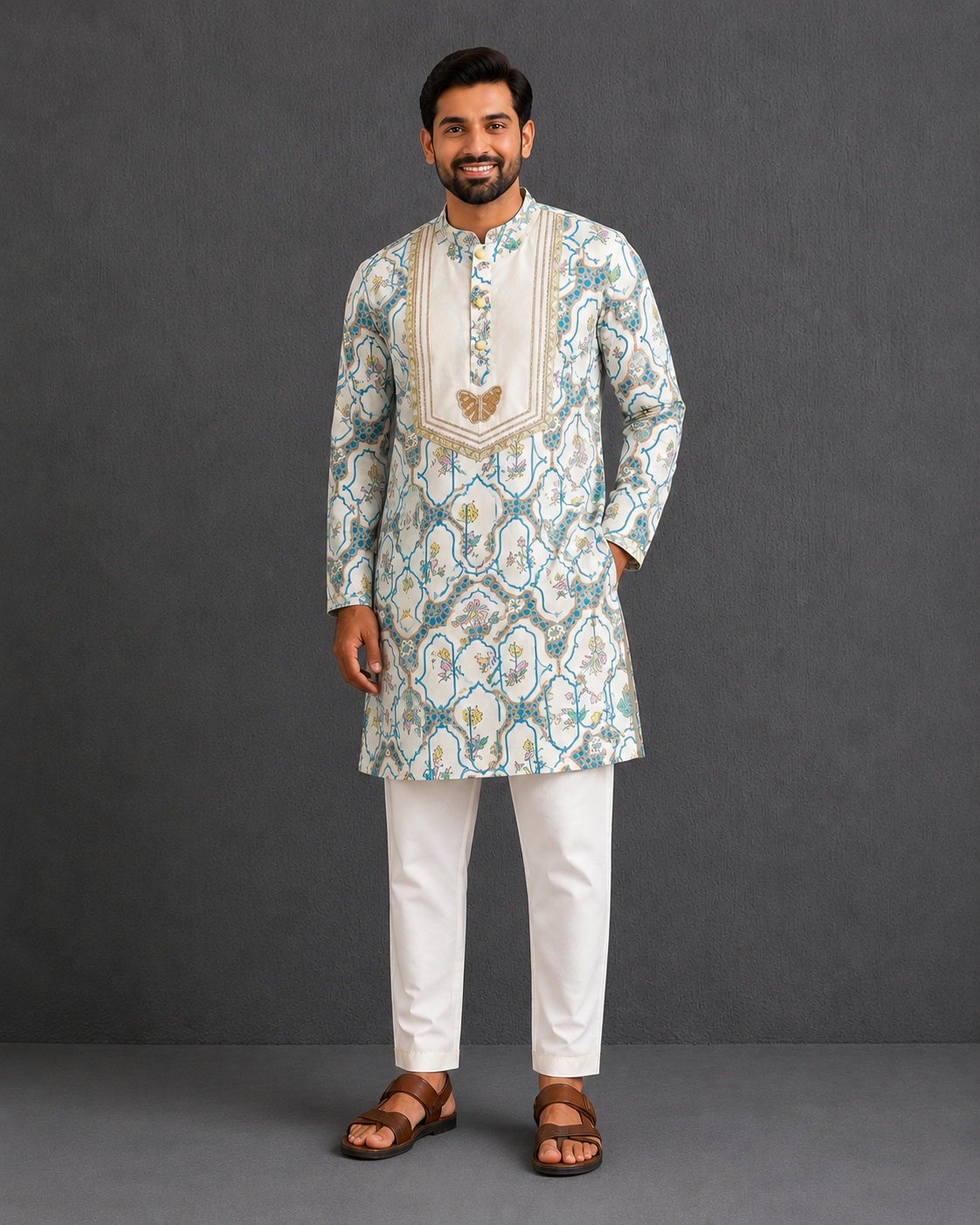 Butterfly Print kurta set