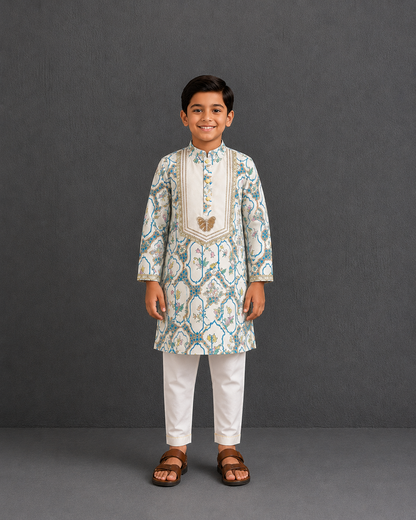 Butterfly Print kurta set