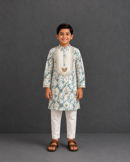Butterfly Print kurta set