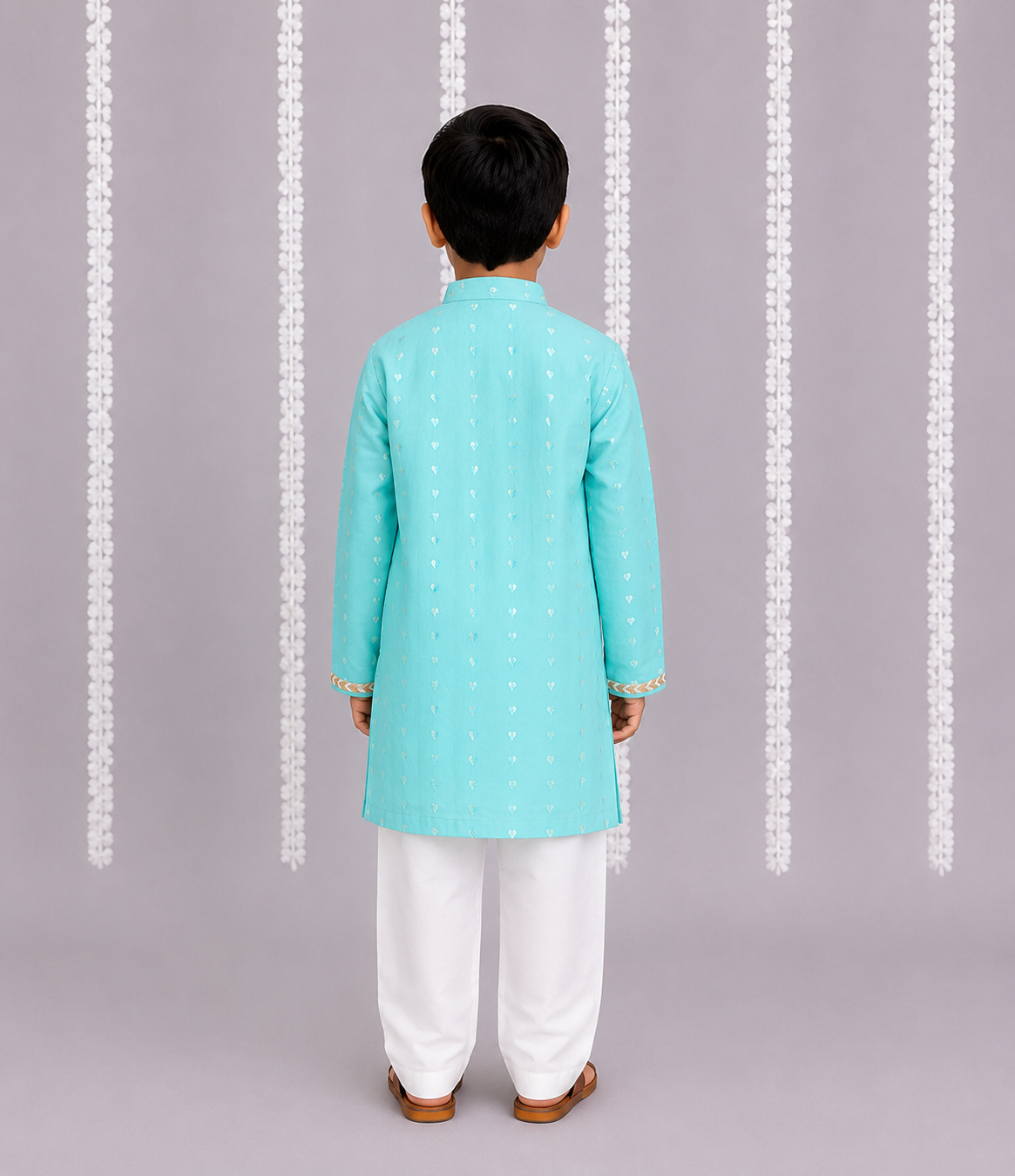 Anchor thread sky blue kurta set