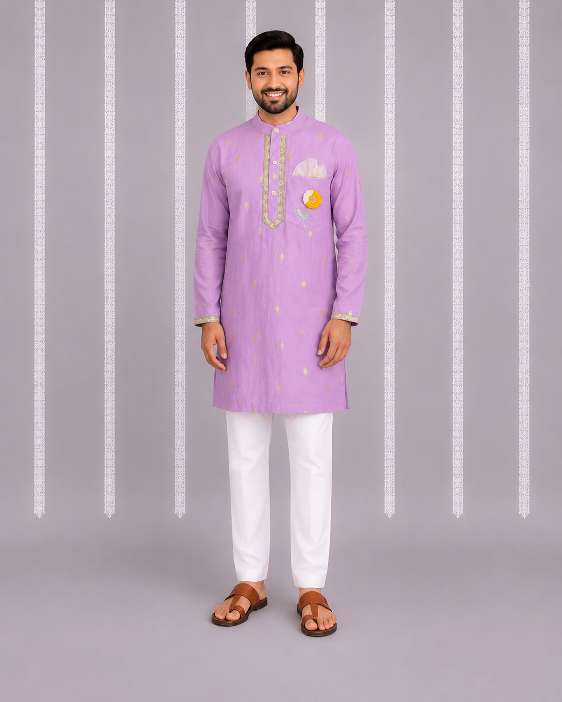 Anchor Thread Purple kurta set