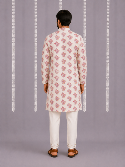 Purple Ganpati Print Kurta set