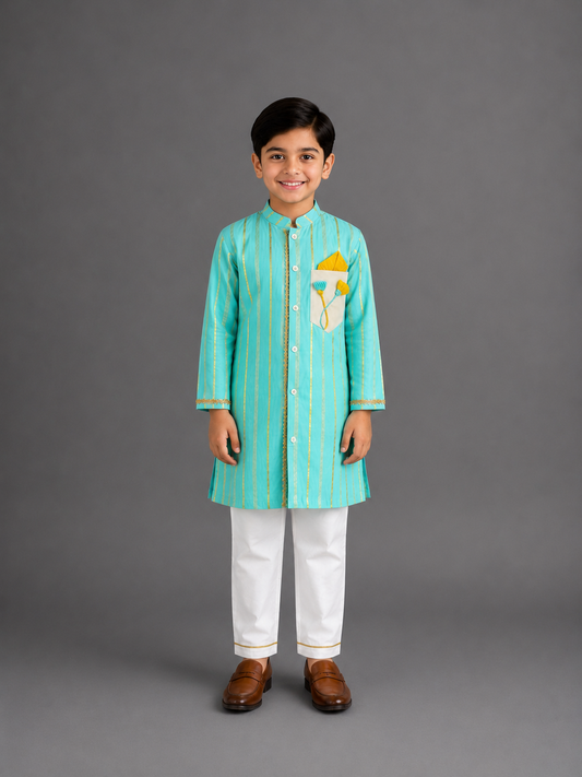 Anchor thread Blue kurta set