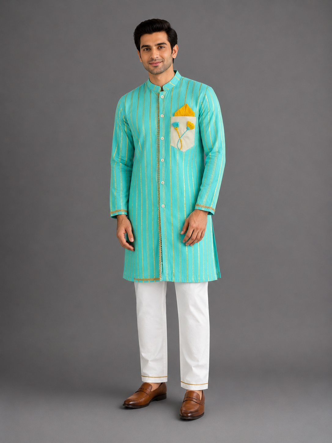 Anchor thread Blue kurta set