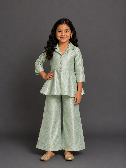 Pastel Green brocade cord set