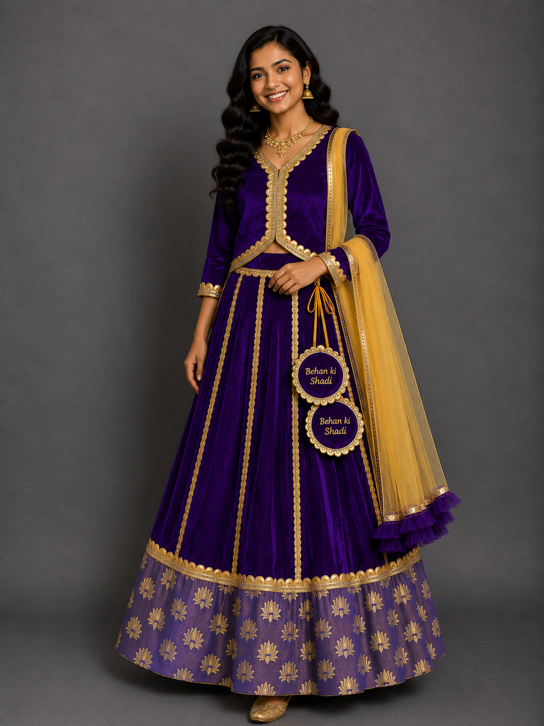 Purple Velvet Lehnga (MAASI KI SHAADI )