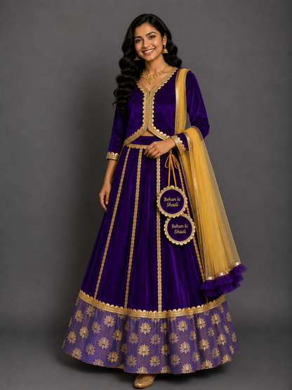 Purple Velvet Lehnga (MAASI KI SHAADI )