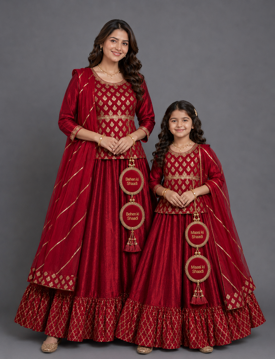 Deep Red peplum chanderi blouse lehnga ( MAASI KI SHAADI)