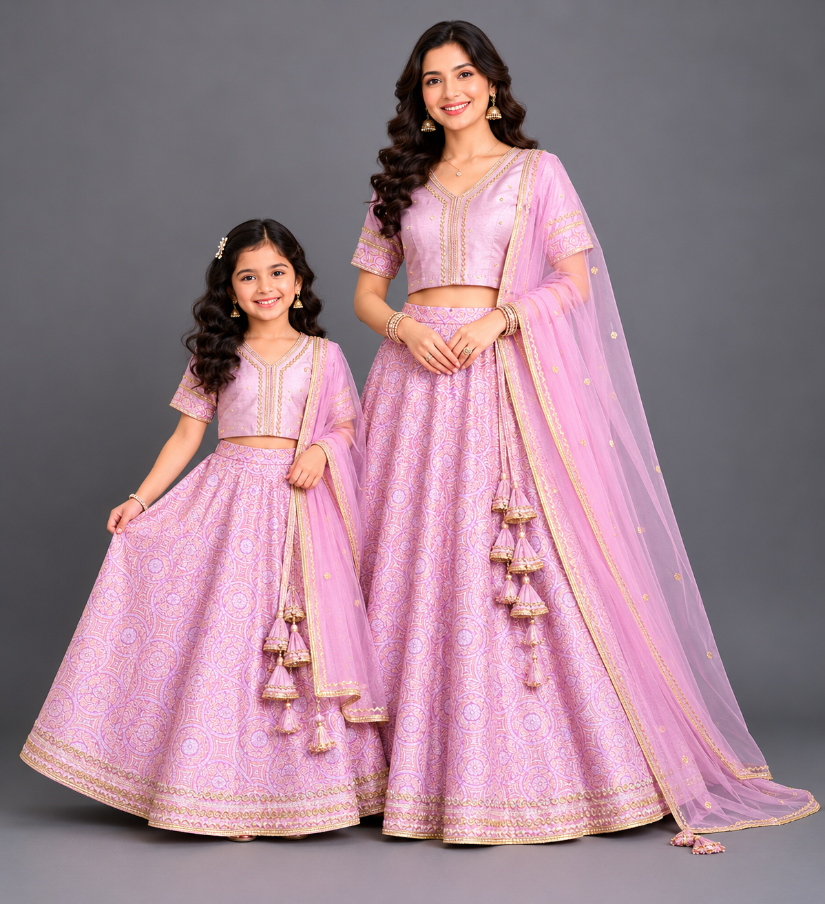 Lavendar Brocade lehnga set