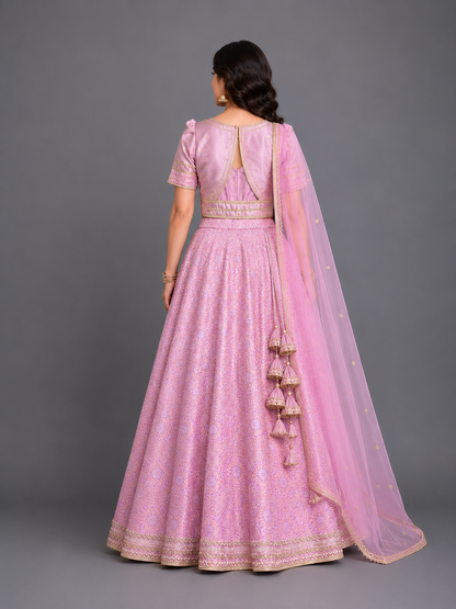 Lavendar Brocade lehnga set