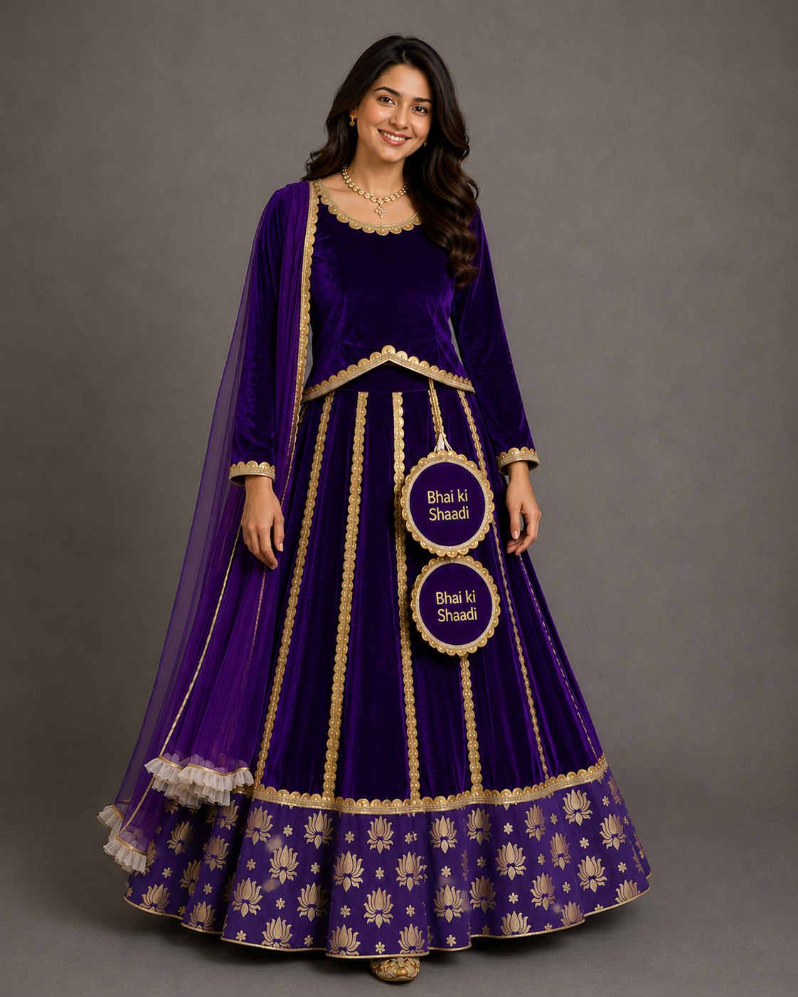 Purple Velvet Lehnga (Mama Ki Shaadi )