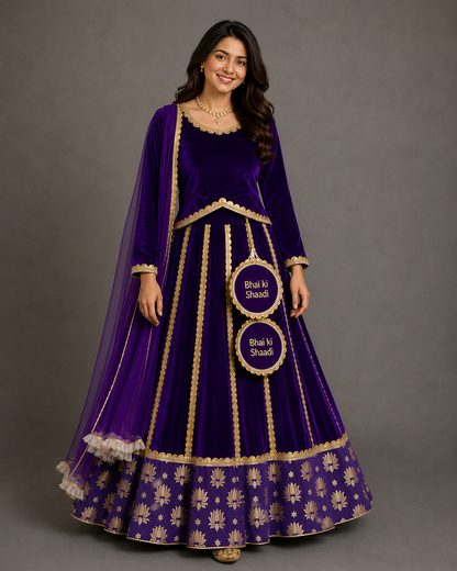 Purple Velvet Lehnga (Mama Ki Shaadi )