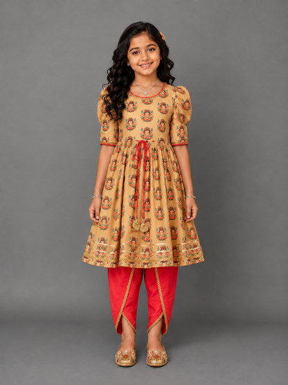Gold Printed Ganpati Dhoti set