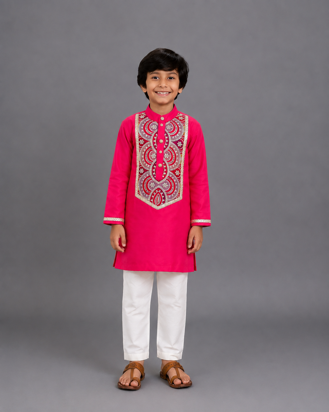 Pink embroidery kurta pyjama set