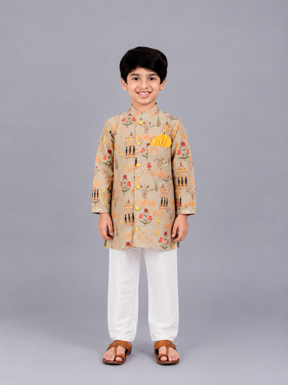 Mughal Printed Kurta Pyjama set