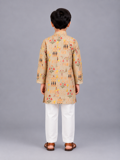 Mughal Printed Kurta Pyjama set