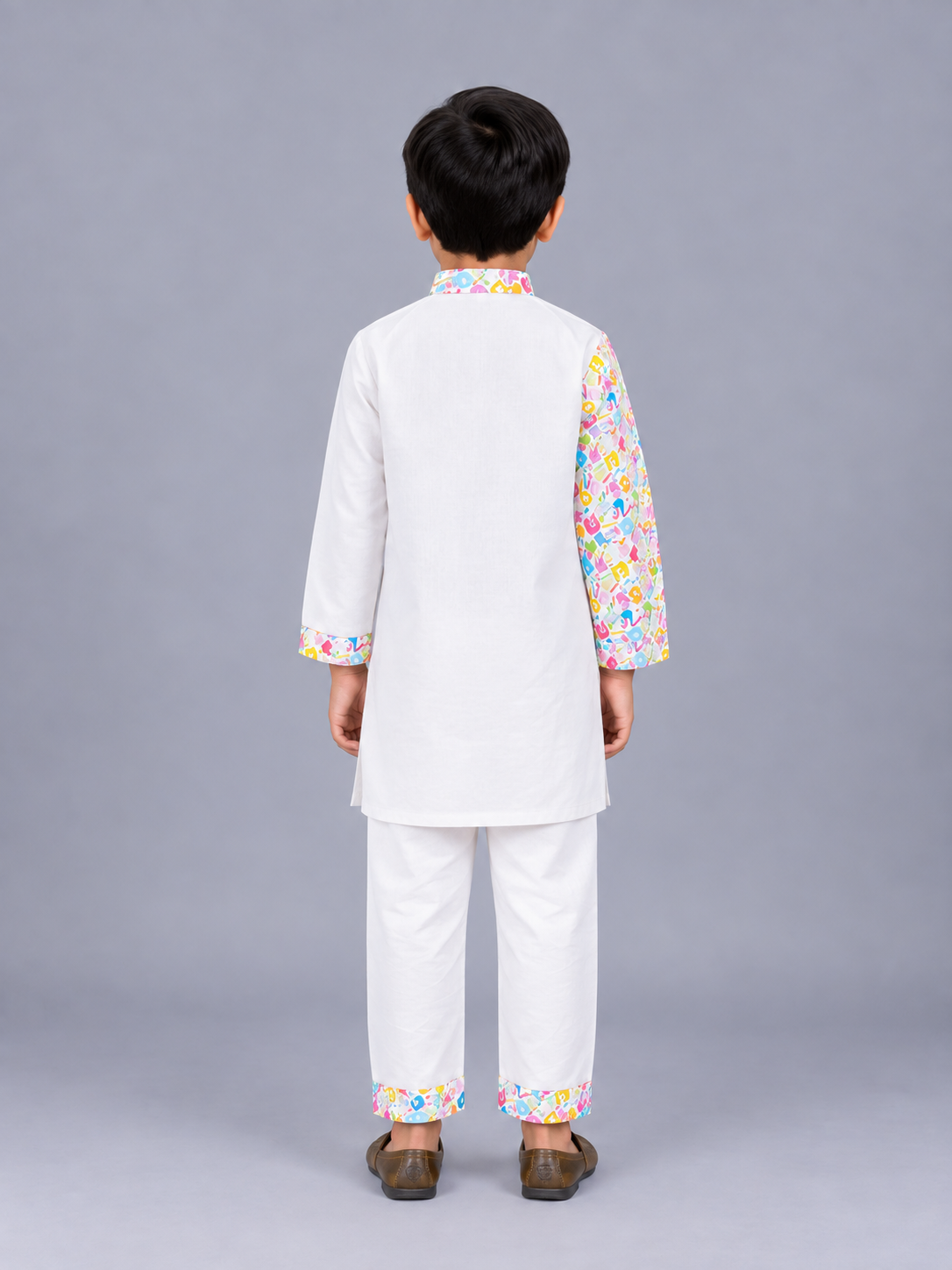 Multicolor Hands Holi Kurta Pyjama set