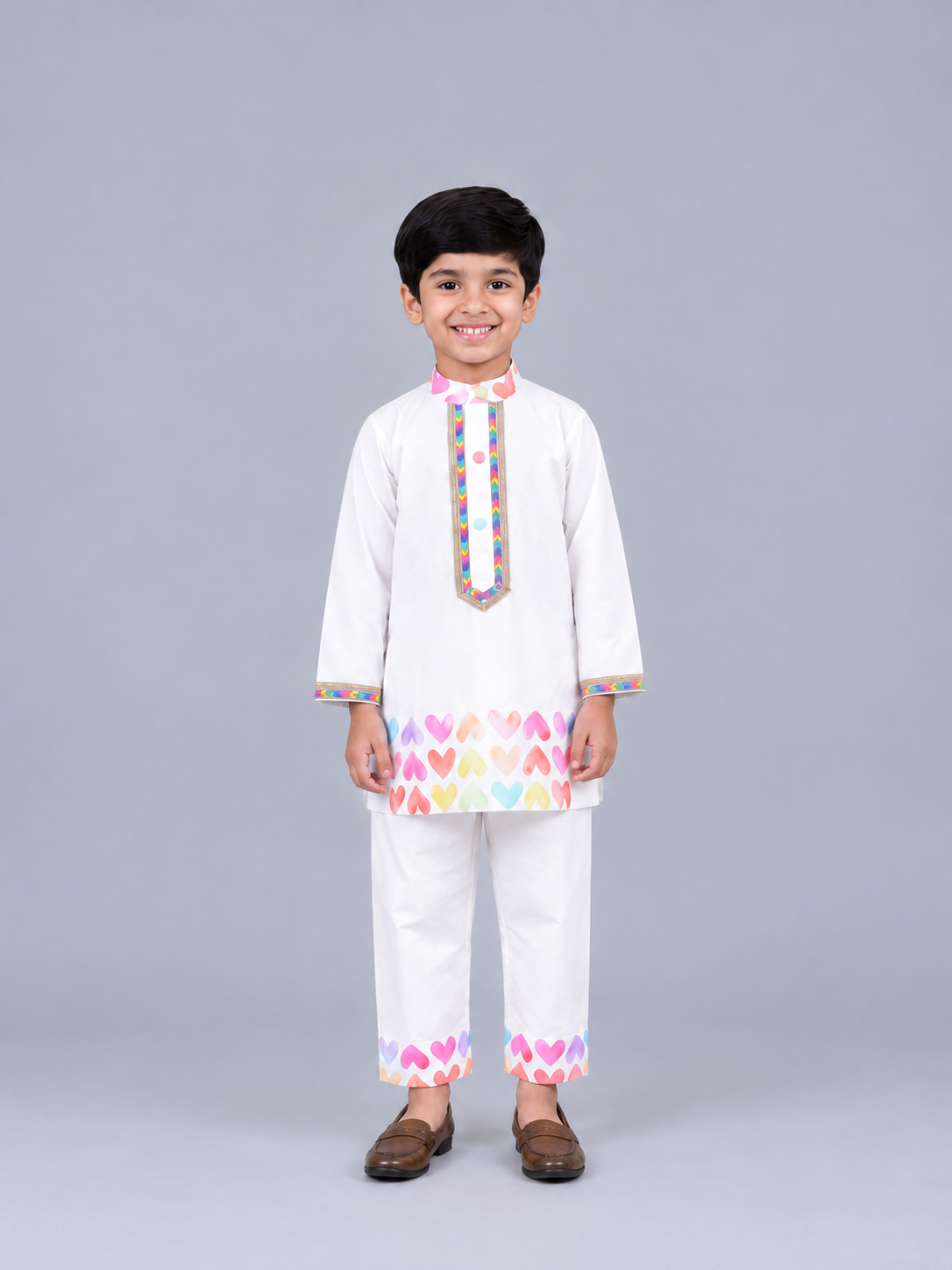Multi Heart Kurta Pyjama set