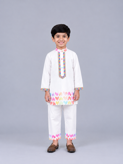 Multi Heart Kurta Pyjama set