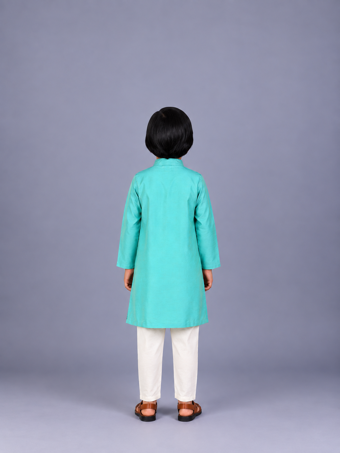 Blue  kurta with Attached Jacket and Pyjama