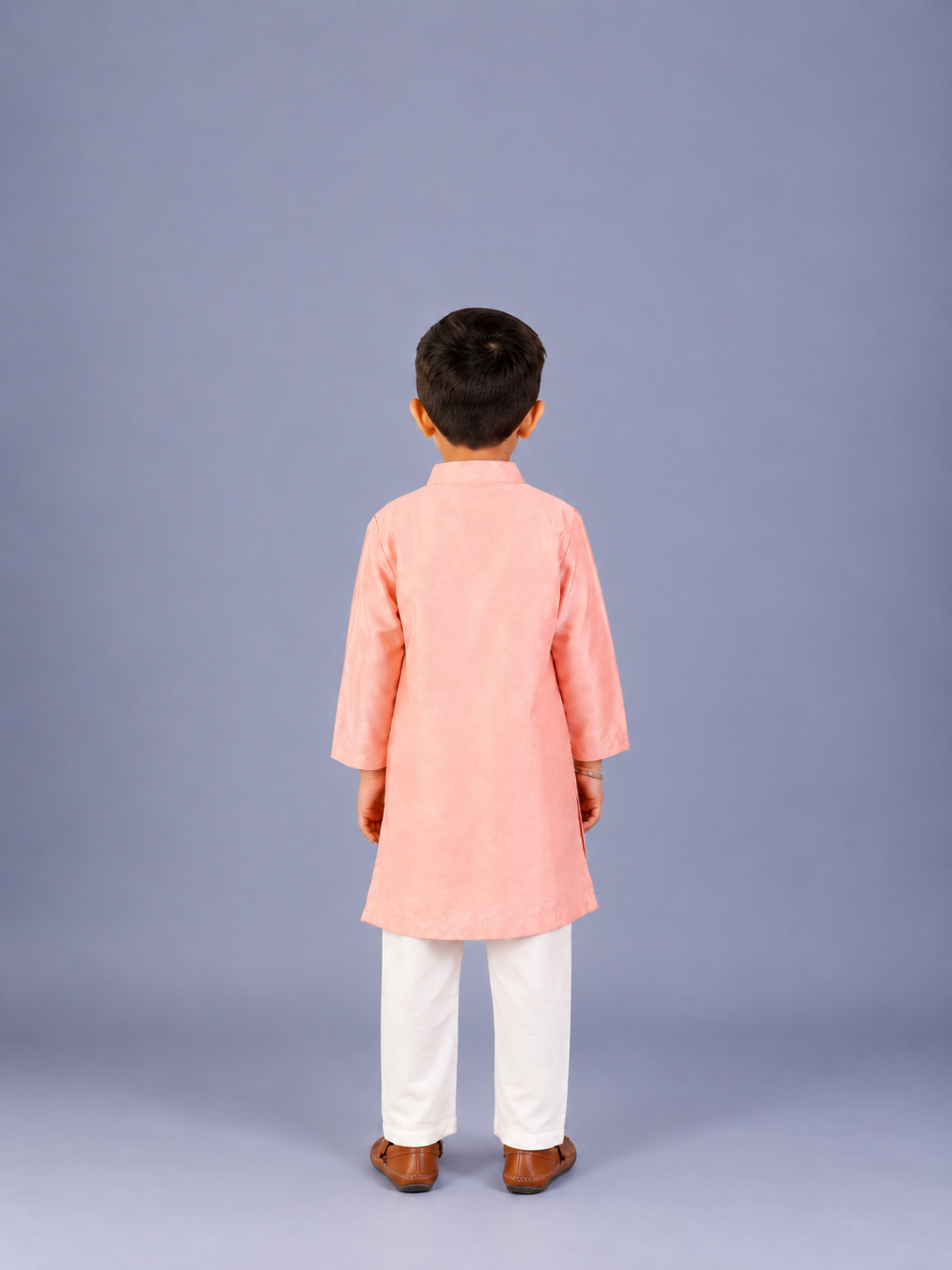 Patel Peach  kurta with Attached Jacket and Pyjama