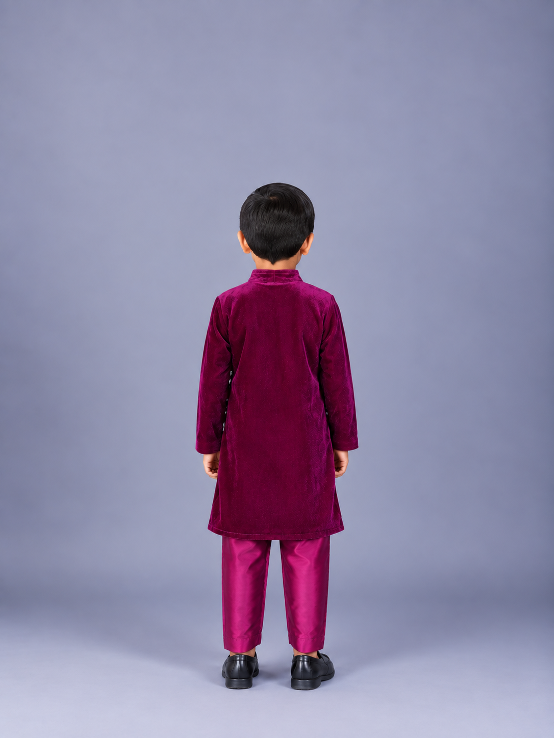 Purple Velvet Bandgala with Pants