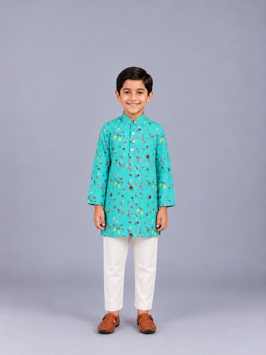 Quirky Printed Kurta with Pyjama