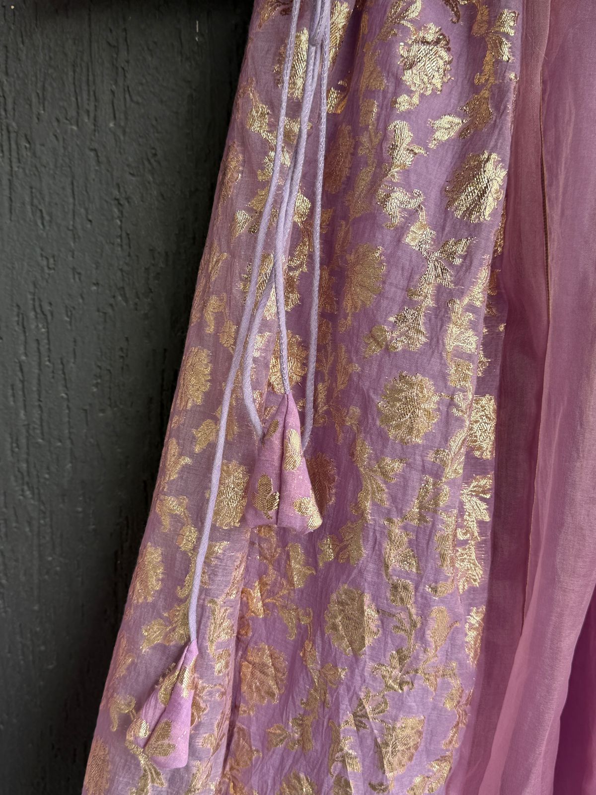 Lavendar  organza frilly  chanderi lehnga set and duppata(Maasi ki Shaadi)