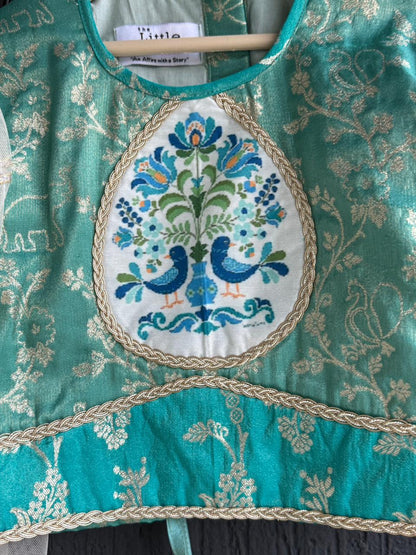 Two shaded Green chanderi lehnga set