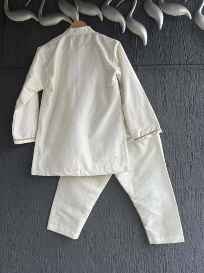 Dual Shaded Green chanderi kurta set